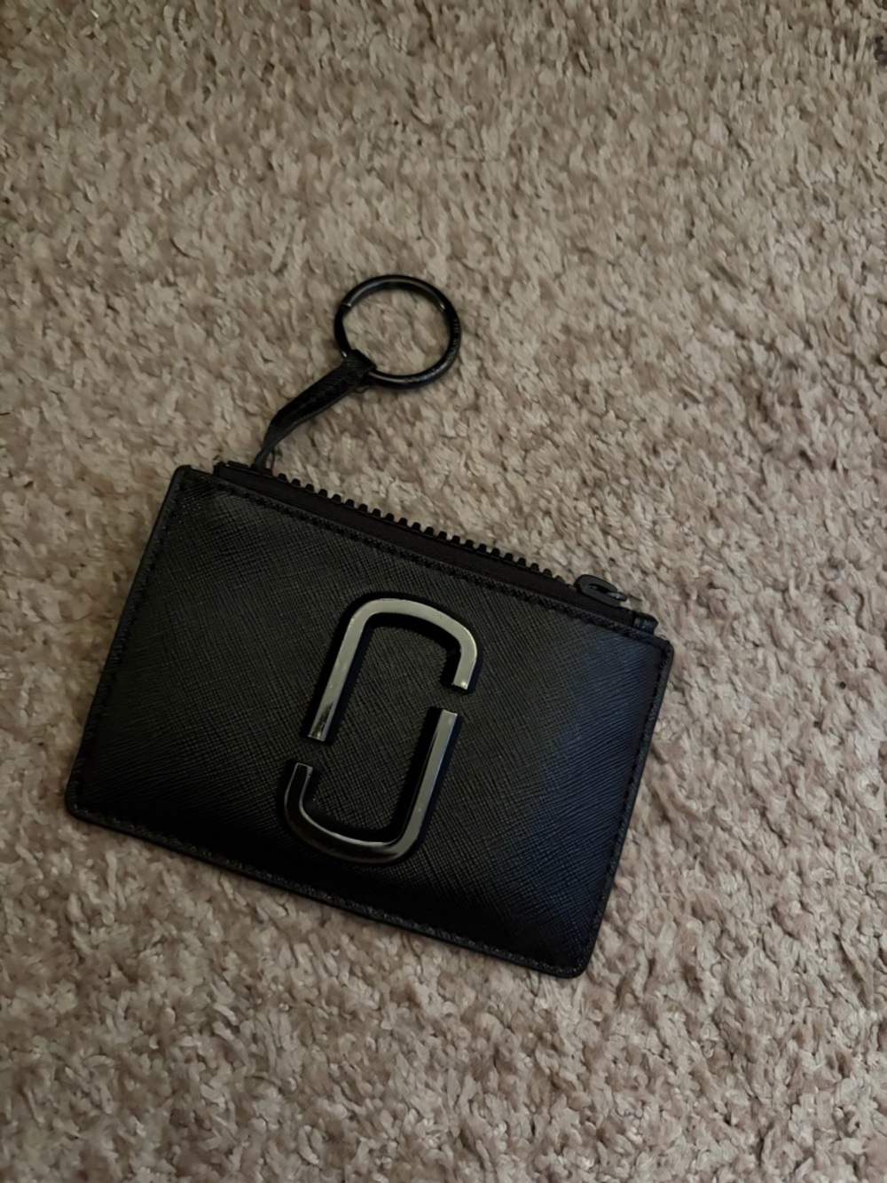Marc Jacobs Black Leather Card Holder with Keyring